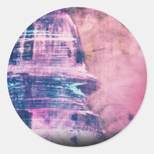 Vintage Glass Insulator Grunge Classic Round Sticker (Front)