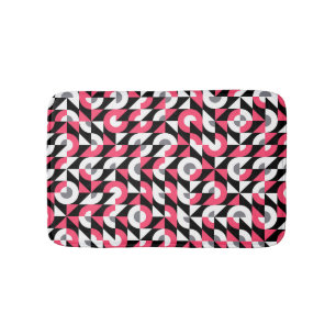 Vintage Glitch: Geometric Abstract Pattern Bath Mat