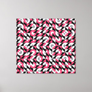 Vintage Glitch: Geometric Abstract Pattern Canvas Print