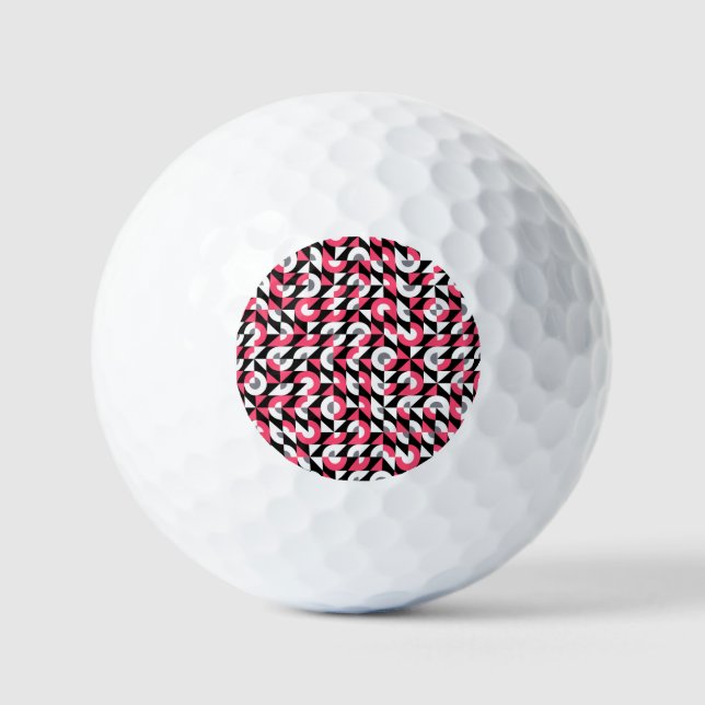 Vintage Glitch: Geometric Abstract Pattern Golf Balls (Front)