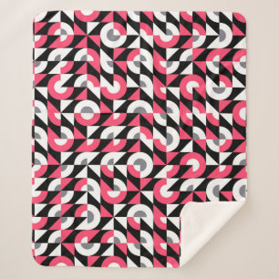 Vintage Glitch: Geometric Abstract Pattern Sherpa Blanket
