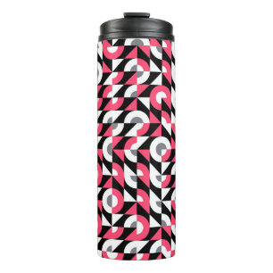 Vintage Glitch: Geometric Abstract Pattern Thermal Tumbler