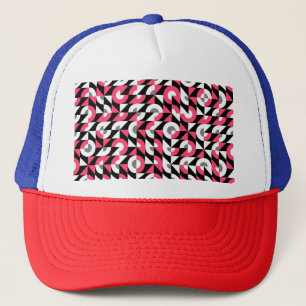 Vintage Glitch: Geometric Abstract Pattern Trucker Hat