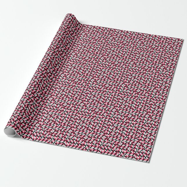 Vintage Glitch: Geometric Abstract Pattern Wrapping Paper (Unrolled)