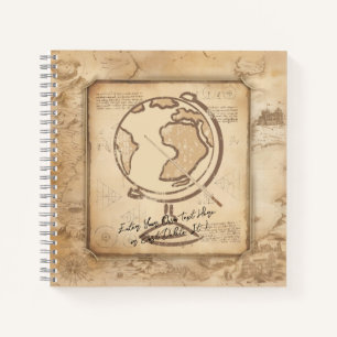 Vintage Globe. Geography & History Teacher Gift Notebook