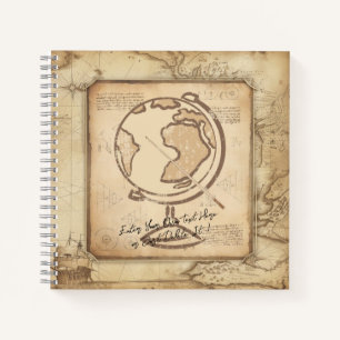 Vintage Globe. Geography & History Teacher Gift Notebook
