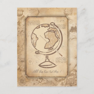 Vintage Globe. Geography & History Teacher Gift Postcard