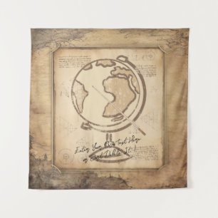Vintage Globe. Geography & History Teacher Gift Tapestry