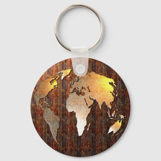 Vintage Globe Key Ring (Front)