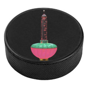 Vintage Glowing Holiday Bubble Light Hockey Puck