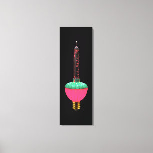 Vintage Glowing Holiday Single Bubble Light Canvas Print