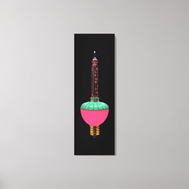 Vintage Glowing Holiday Single Bubble Light Canvas Print (Front)