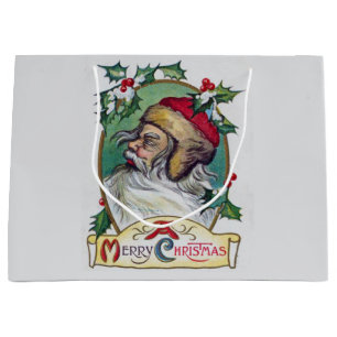 Vintage Gnome Christmas Large Gift Bag