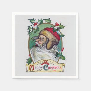 Vintage Gnome Christmas Napkin