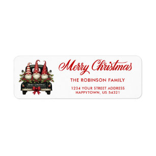 Vintage Gnome Truck Christmas Red