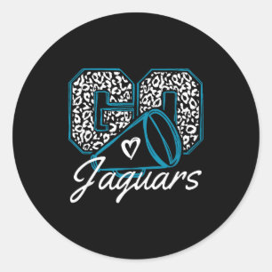 Vintage Go Cheer Jaguars Back To School Srit  Classic Round Sticker