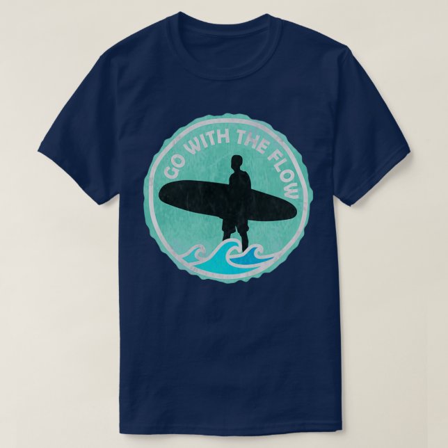 Vintage Go With The Flow Surfer T-Shirt (Design Front)
