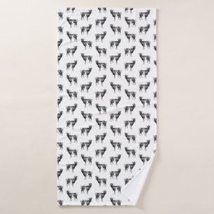Vintage Goat Print Pattern CUSTOM BACKGROUND COLOR Bath Towel