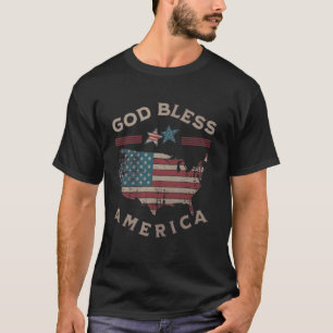 Vintage God Bless America Patriot T-Shirt - Rustic