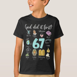 Vintage God Did It First 67 Six Seven Meme Christi T-Shirt