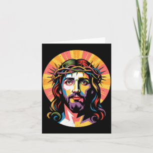 Vintage God King Jesus Christ Sweet Face Image  Card