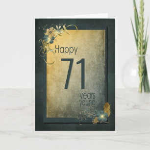 Vintage Gold 71st Birthday Card