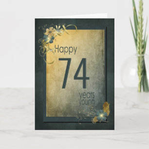 Vintage Gold 74th Birthday Card