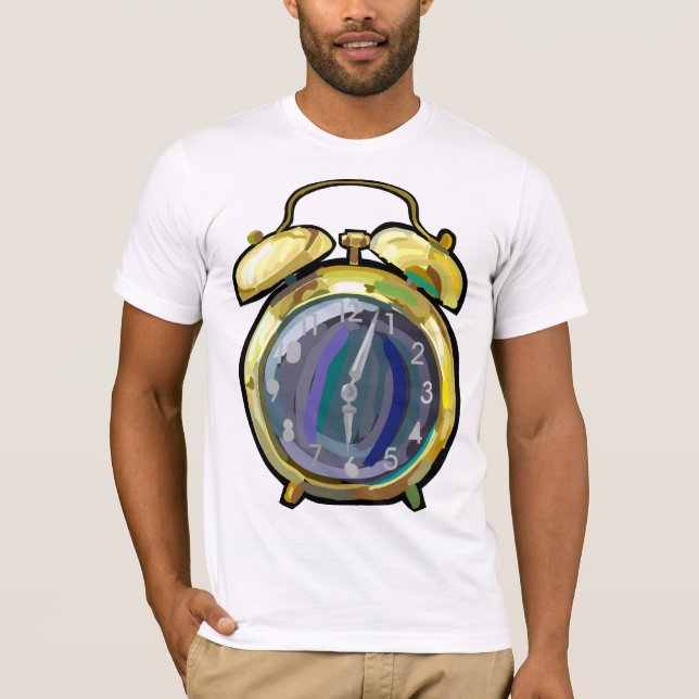 Vintage Gold Alarm Clock Retro Timepiece  T-Shirt (Front)