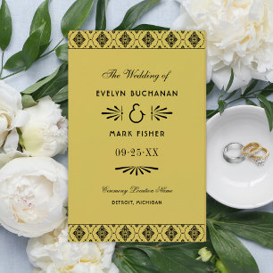 Vintage Gold and Black Art Deco Wedding Ceremony
