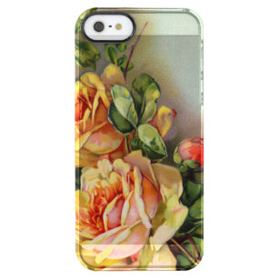 Vintage Gold and Blush Roses Clear iPhone SE/5/5s Case