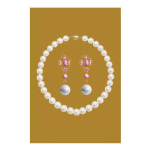 Vintage Gold and Pearl Jewellery Design Poster