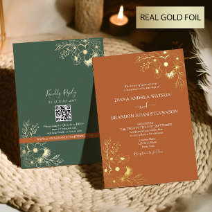 Vintage Gold and Terracotta Wedding QR Code