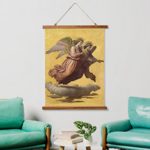 Vintage Gold Angel Religious Catholic Art Print Hanging Tapestry
