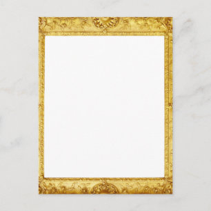 Vintage Gold Antique Scroll Photo Frame Postcard