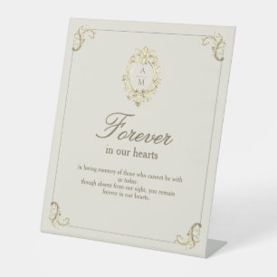 Vintage Gold Baroque Forever in Our Hearts Sign