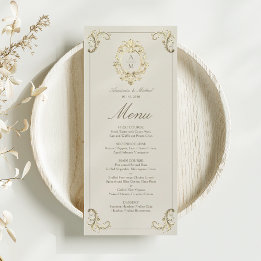 Vintage Gold Baroque Wedding Menu