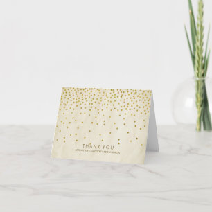 Vintage Gold Confetti Wedding Thank You Card