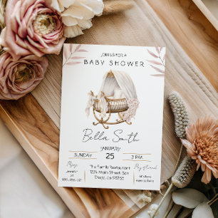 Vintage Gold Cradle Baby Shower Invitation