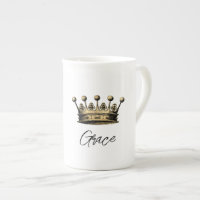 Vintage Gold Crown Princess NAME Elegant Chic