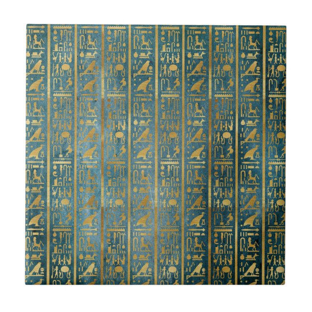 Vintage Gold Egyptian Paper Print Tile (Front)