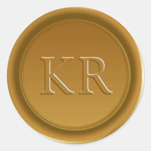 Vintage Gold Elegant Monogram Wax Seal