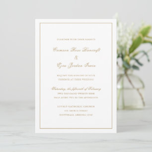 Vintage Gold Elegant Wedding Invitation