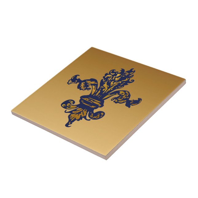 Vintage Gold Fleur de lis Tile (Side)