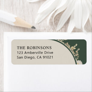 Vintage Gold Floral Minimalist Address Label