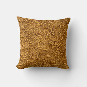 Vintage gold floral ornaments seamless pattern cushion