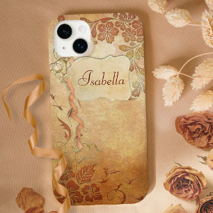 Vintage Gold Floral Personalised Tough iPhone 6 Plus Case