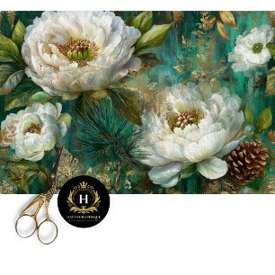 Vintage Gold Floral Seamless Decoupage Tissue Paper