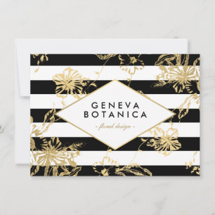 Vintage Gold Floral Striped Gift Certificate