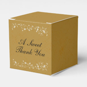 Vintage Gold Floral Wedding Library Thank You Favour Box