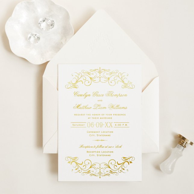 Vintage Gold Flourish White Wedding (Creator Uploaded)